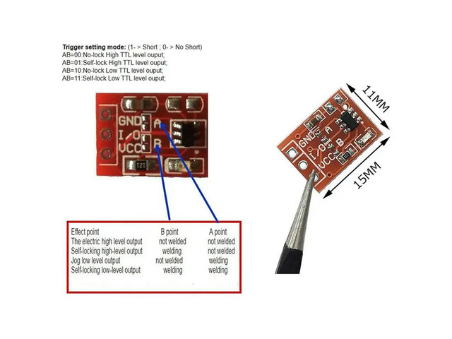 100Pcs TTP223 Touch Key Switch Module Touching Button Self-Locking/No-Locking Capacitive Switches Single Channel