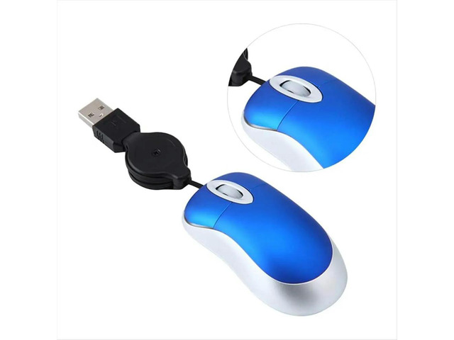 3PCS Wired Mouse Retractable Mouse Corded Mouse Mini Mouse USB Optical Mouse Wired Mouse for Computer Laptop PC