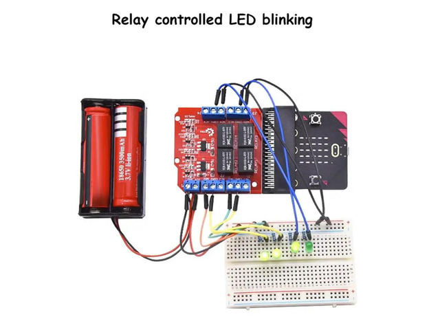 Microbit 4 Channel Relay Module Shield 5V High Trigger Programming Educational Kids Teaching Microbit Expansion Board