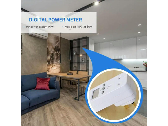 Digital Power Meter Plug-In Socket Electric Wattmeter Monitor Uk Plug