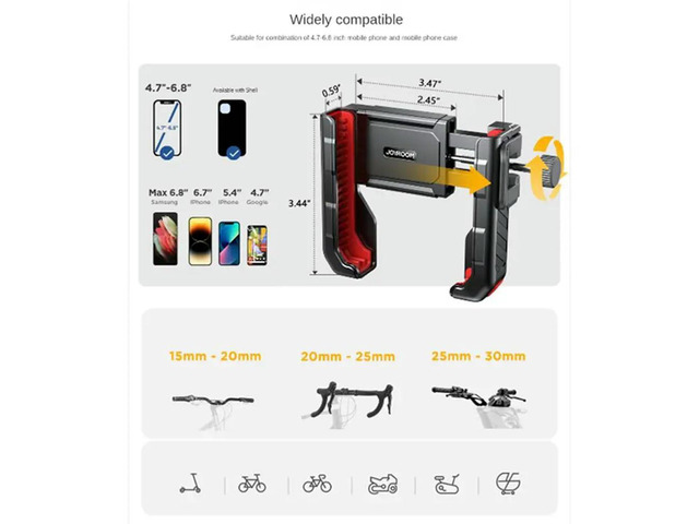 Bike Phone Holder Universal One-Hand Operation Bicycle Motorcycle Phone Holder for 4.7-7In Mobile Phone Shockproof