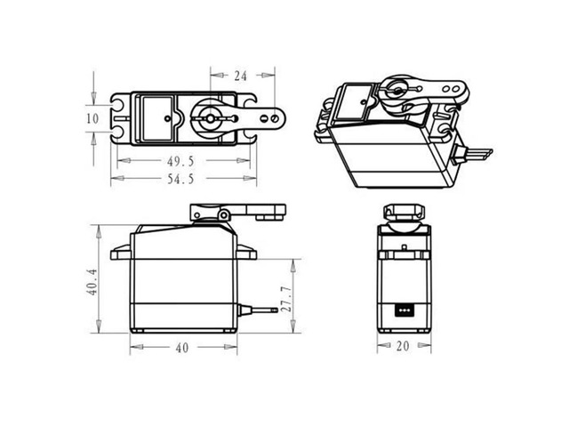 Waterproof Servo 40Kg High Torque l Gear Digital Servo for 1:8/1:10/1:12 RC Car Robot 180°
