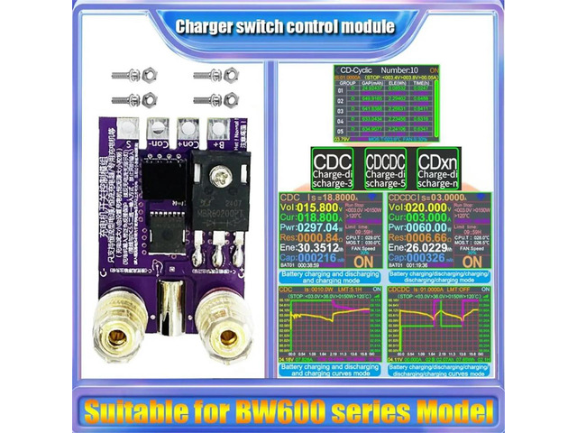 BW600 Electronic Load Meter Charging Control Module Adapter Max 100V 20A Supports DC5.5 Interface and Wiring