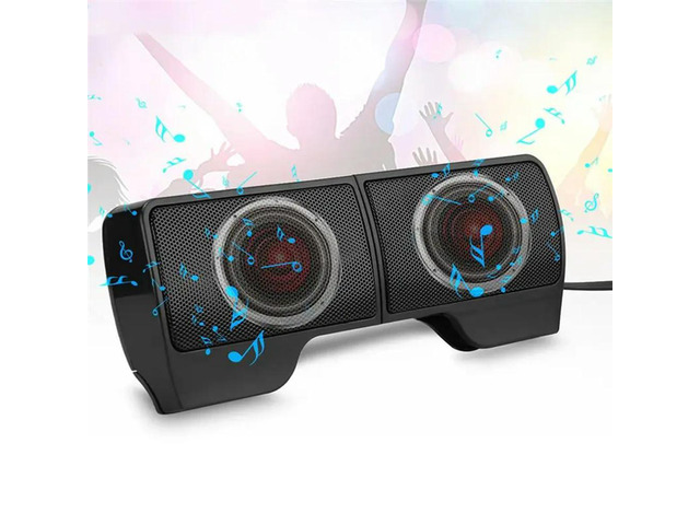 Mini Clip USB Stereo Speaker Sound Bar Clipon Speakers for Notebook Laptop Phone Music Player Computer