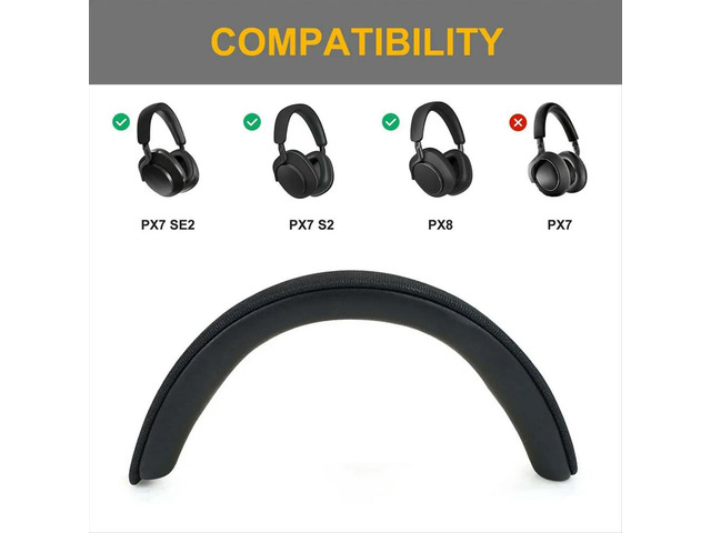 Headband Cover for Bowers Wilkins PX8 PX7S2 Headphones Headbeam Sleeve Headband Cover Replacement Black