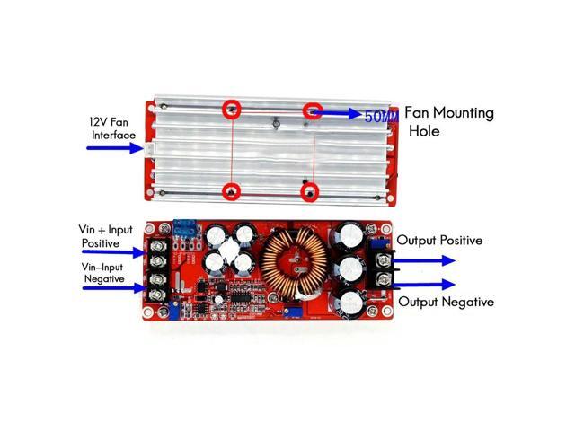1200W 20A DC Converter Boost Car Step-Up Power Supply Module Adjustable Voltage Converter 8-60V to 12-83V