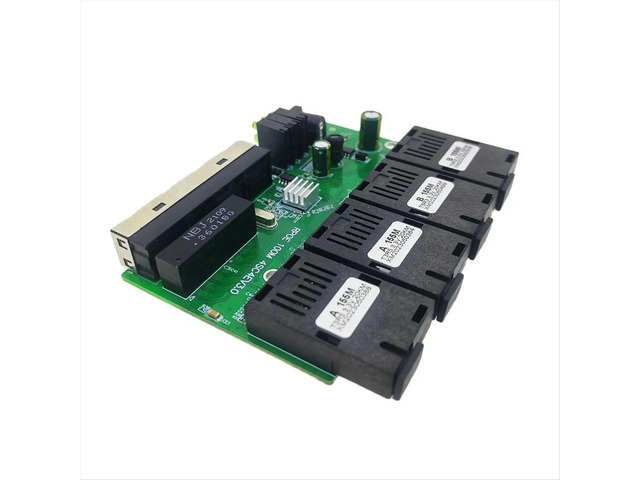 100M Reverse POE Fast Ethernet Fiber Switch 4F4E Output 12V Optical Media Converter Ethernet SC PCBA Placa Metro Board