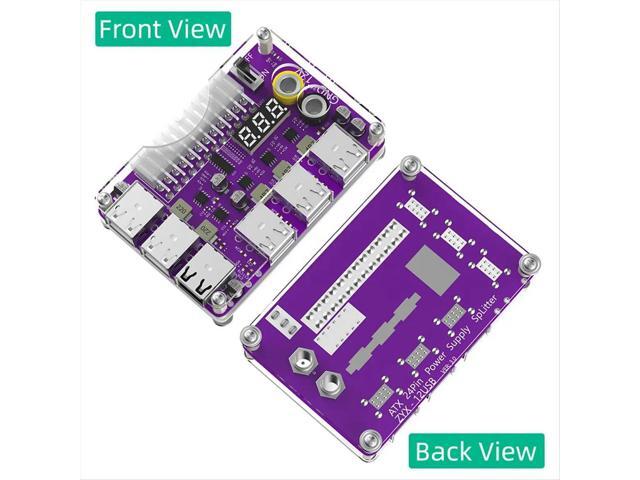 ATX 24Pin Power Supply Breakout Board Power Module Adapter with 12 Port USB 2.0 and QC 2.0/ 3.0 and 12V Output