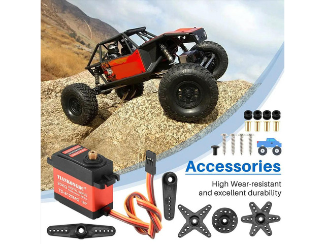 Td-8120Mg Waterproof l Gear Digital Servo with 20Kg High Torque 180Angle for Rc Remote Control Car Model Vehicle 20Kg