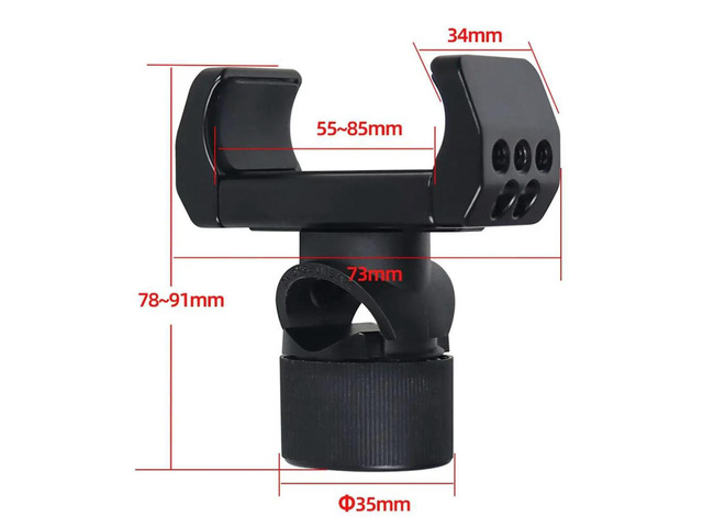 Power Bank Clamp Holder with Light Stand for Photo Studio Boom Reflector Arm Dia 12-22mm Photography Pole Pipe Extender
