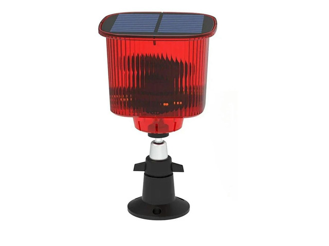 Solar Powered Alarm Light Bird Animal Repllent Motion Sensor Detector Siren Strobe For Home Orchard Farm