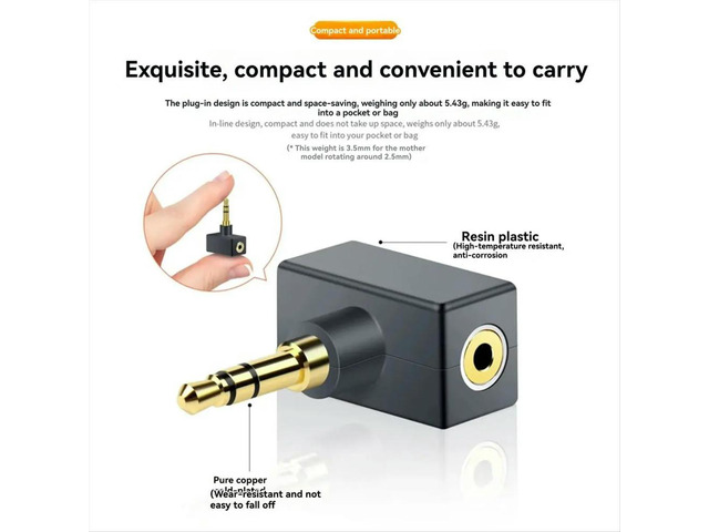 Audiophile Adapter 2.5mm Male to 4.4mm Female Connector Male to Female Jack Converters Audio Converter