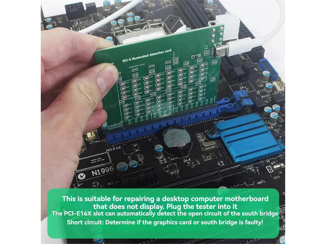 PCI-E 16X PCI Express Slot Tester Card for Motherbaor Detect the Southbridge Short or Open PCI-E with Light Tester