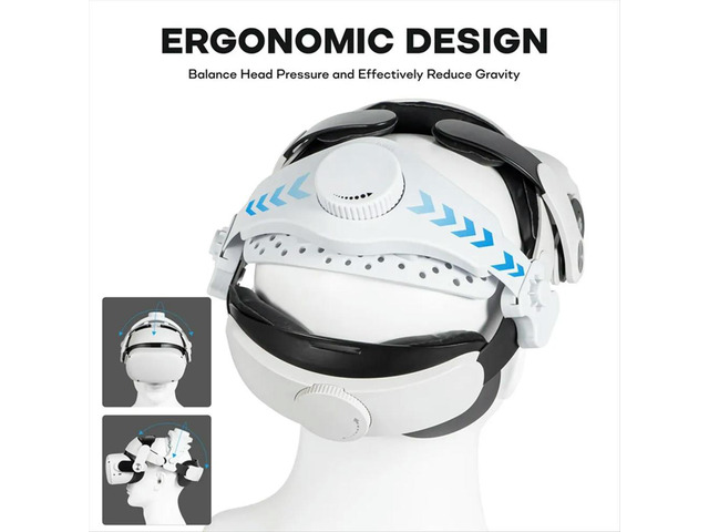 For 3/2/Pro/Pico4 VR Headset Silicone Comfort Head Strap with Adjustable VR Decompression Head Straps - White