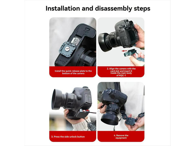Quick Release Shoulder Strap Base with Quick Disconnect Adapter for Cameras for Fast Release Plates