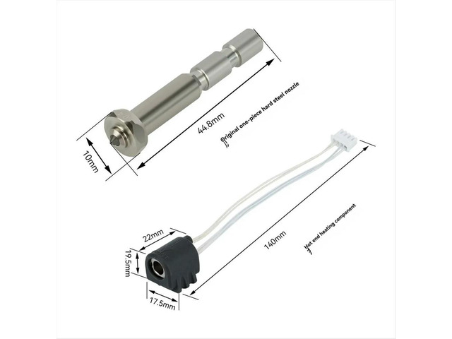 2Pcs for 3 Max Ceramic Hotend Integrated Hardened Steel Nozzle Thermistor Heating Component K3M Hotend A