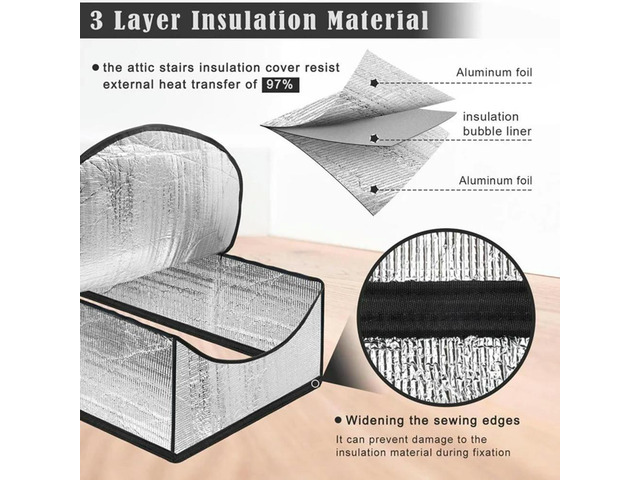 Attic Door Zipper Cover Zipper Waterproof Insulated Cover Fireproof Attic Door Cover Attic Opening Cover For Winter