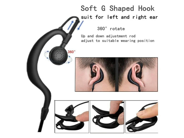 10Pcs G Shape Earpiece Headset PTT with Mic for 2 Way Radio CP040 CP200 Walkie Talkie Earphone