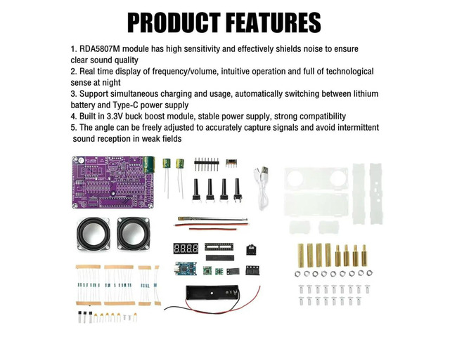 87.5MHz-108MHZ FM Radio Soldering Kit Digital Tube Display FM Radio Electronic DIY Kit Soldering Learning Electronic Kit