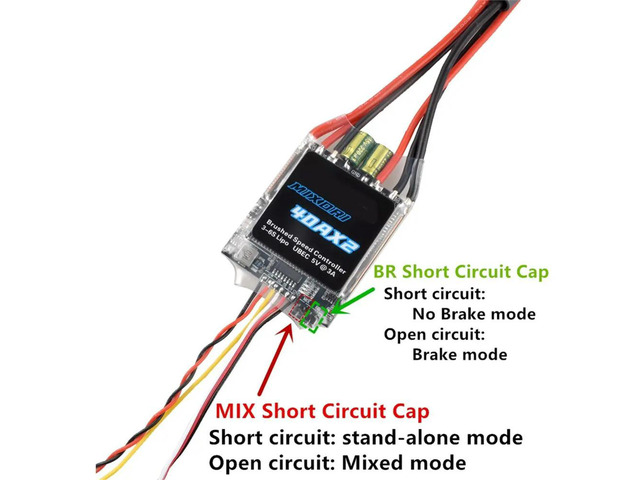 40AX2 Dual Way Bidirectional Brushed Electric Speed Controller Mixed Control ESC 7-25V for RC Tank/Speed Boat