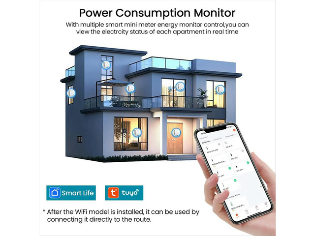 Tuya Accessories with KWh Monitoring and Prepaid Function and Real-Time Temperature 1-50A