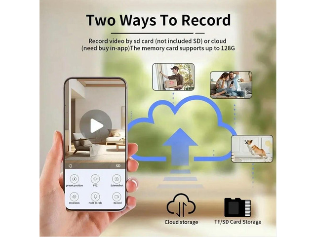 2MP Camera Auto Tracking AI Human Detect Baby Monitor HD Robot Surveillance Cmaeras Home(EU)
