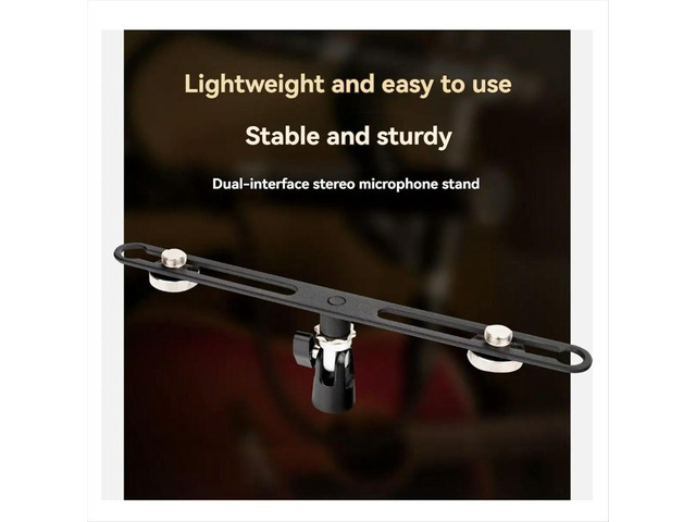 Dual Microphone Stand Extension Bracket for Studio Recording Adjustable Mic Mounts for Enhanced Sound