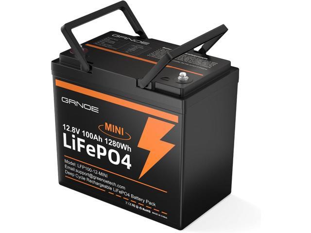 12V 100Ah Mini LiFePO4 Lithium Battery, 20.9lb Lightweight, 100A BMS, 4000+ Cycles for RV, Trolling Motor, Solar & Off-Grid