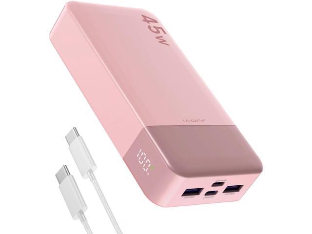 JUOVI J2621 Power Bank Portable Charger 20000mAh 45W, PD3.0 QC 4.0 Fast Charging Battery Pack with LED Display,2 USB-C,2 USB-A for iPhone 15 16,...