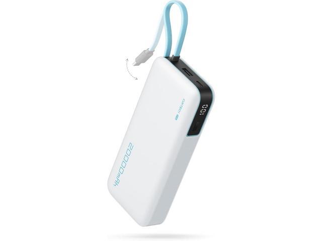 CUKTECH 45W Power Bank 20000mAh, Portable Travel Charger Built-in USB C Cable, Fast Charging Battery Pack for iPhone 16/15/14/13, iPad, Samsung...