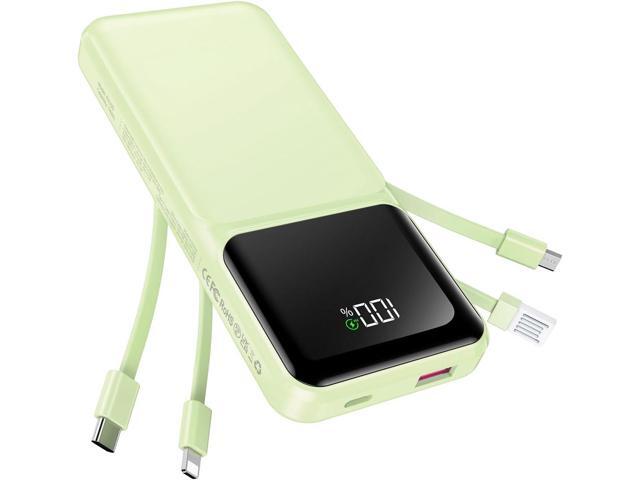 RONEGN Portable Charger with Built in Cable -20000mAh Fast Charging Power Bank USB C Slim 22.5W LED Display Battery Pack 5 Outputs & 3 Inputs for...