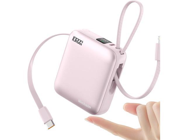 Hichain Small Portable Charger with Built in Cables LED Display, Mini Power Bank 10000mAh 22.5W USB-C Fast Charging Battery Pack, Travel Essential...