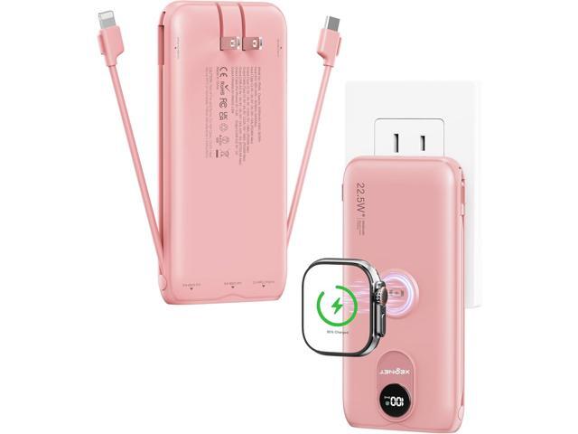 Portable Charger, 10000mAh 22.5W Power Bank Fast Charging with Built in Cable & Wall Plug, Portable Phone Charger with Led Display, Travel...
