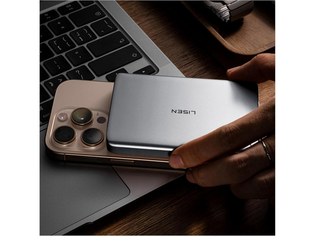 LISEN 0.5 Ultra Slim MagSafe Portable Charger,10000mAh Wireless Card Slim MagSafe Battery Pack iPhone 17 Air Accessories,Magnetic Power Bank for...