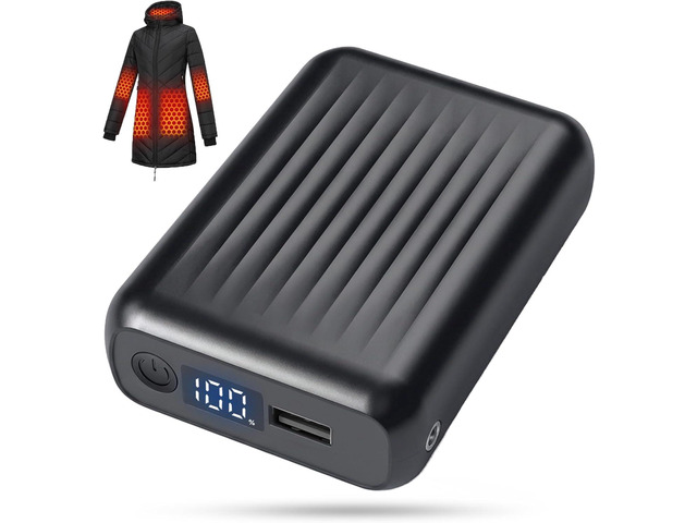 Topdot 12V/5V 2A 18400mAh Heated Jacket Battery Pack Compatible with SOLJIKYE, Wulcea, Genovega, Portable Power Bank for USB 5V Heated Vests,...