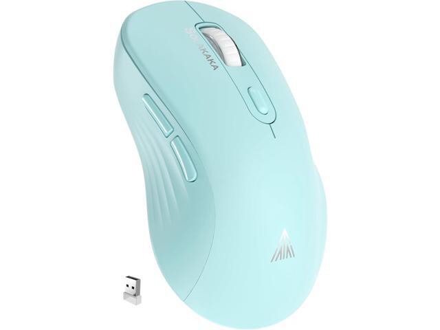 SOLAKAKA SM66 Green Silent Dual Mode Wireless Mouse for Laptop, Adjustable 4800 DPI,Rechargeable Computer Mouse for Bluetooth and Wireless Connection