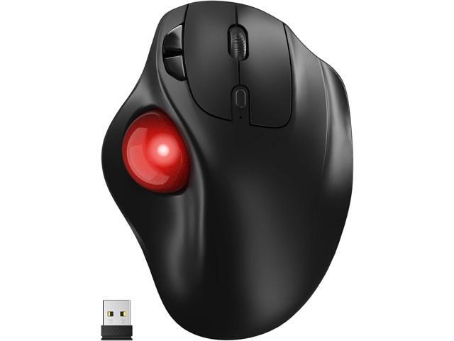 Ergonomic Wireless Trackball Mouse, 3 Device Connection (Bluetooth or 2.4G USB Receiver) Bluetooth Quiet Computer Mouse, 2*AAA Battery Thumb Laptop...