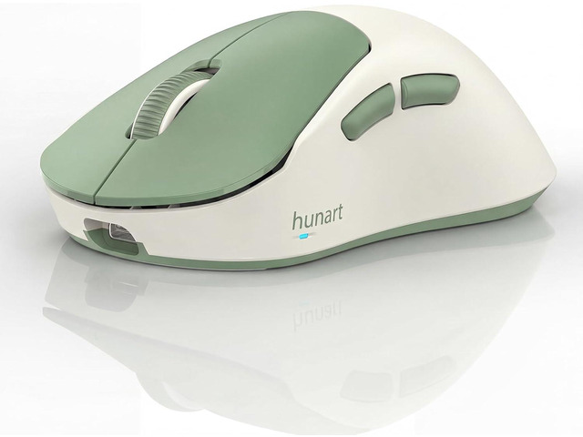 hunart H6 49g Wireless Mouse, Bluetooth & 2.4GHz Rechargeable Mouse, Lightweight Silent Ergonomic Mouse with USB-C Charging, Portable Right-Hand...