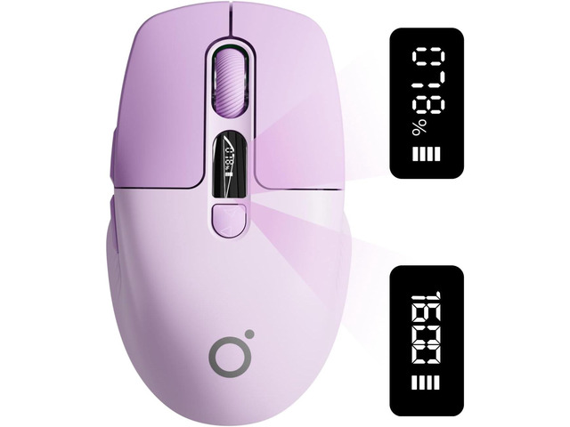 EWEADN Q1 Wireless Bluetooth Mouse, BT & 2.4G Computer Mouse with Battery & DPI LED Screen Display, Type-C Rechargeable with 1600 DPI Levels, 6...