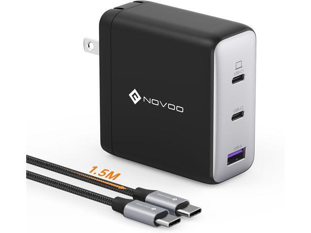 100W USB C Charger, 120W MacBook Pro Charger, 3-Port GaN Fast Charger with PD3.0, PPS, for MacBook pro & Air, ipad Air, iPhone 15, iPad, Laptops...