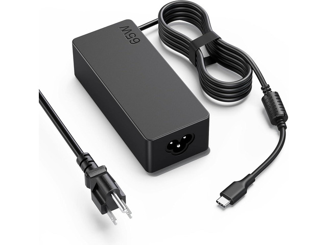 Laptop Charger 65W watt USB Type C AC Adapter Replacement for Hp Chromebook 14 13 X360 Spectre x360 Elite x2 EliteBook; Lenovo Yoga,Dell, ASUS,Acer...