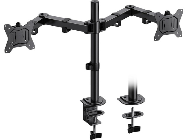 HUANUO Dual Monitor Mount for 2 Monitors up to 32 inches, Heavy Duty Dual Monitor Stand Holds up to17.6lbs, Dual Monitor Arm with Height Adjustable...