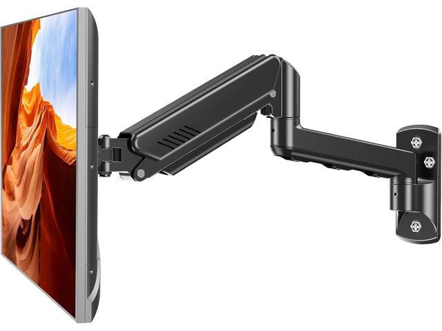 Monitor Wall Mount Fits 17-32 Inch Flat/Curved Computer Screens, Single Arm Holds up to 19.8lbs, Height Adjustable Gas Spring Wall Monitor Stand.