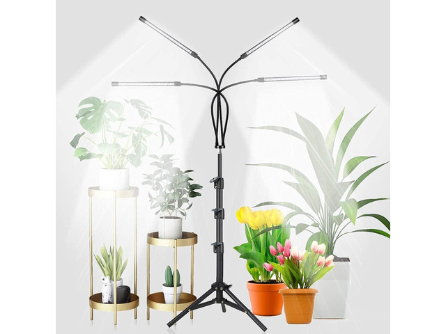 GHodec Grow Light with Stand, 5500K Full Spectrum Gooseneck Floor Plant Light for Indoor Plants Growing,5 Dimmable Levels & Auto On/Off...