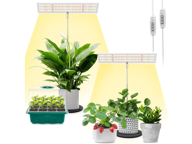 LORDEM Grow Light for Indoor Plant, Full Spectrum LED Plant Light, Height Adjustable Growing Lamp with Auto On/Off Timer 4H/8H/12H, 4 Dimmable...