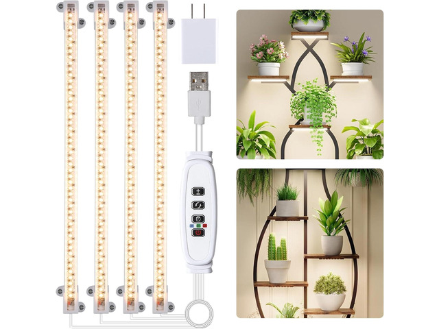 Hywyimlait LED Grow Light Strips for Indoor Plants Full Spectrum 3500K, 192 LEDs Plant Light Bar with 3/9/12H Timer, 10 Dimmable Levels for...