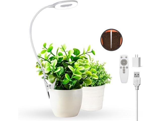 Full Spectrum Grow Lights for Indoor Plants, Clip-on LED Plant Lights for Indoor Growing with Auto On/Off Timing 4/8/12 Hrs, 10 Dimmable Levels, 3.