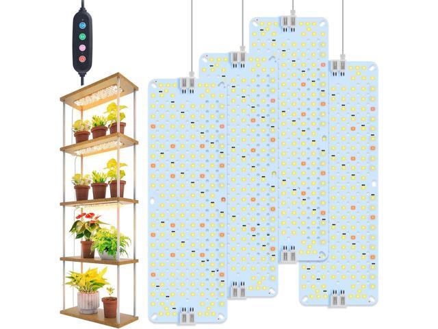 4-Pack Panel Grow Lights for Indoor Plants, FECiDA 2026 LED Plant Grow Light for Under Cabinet Plants, Full Spectrum Growing Lamp with 4,8,12,16,20.