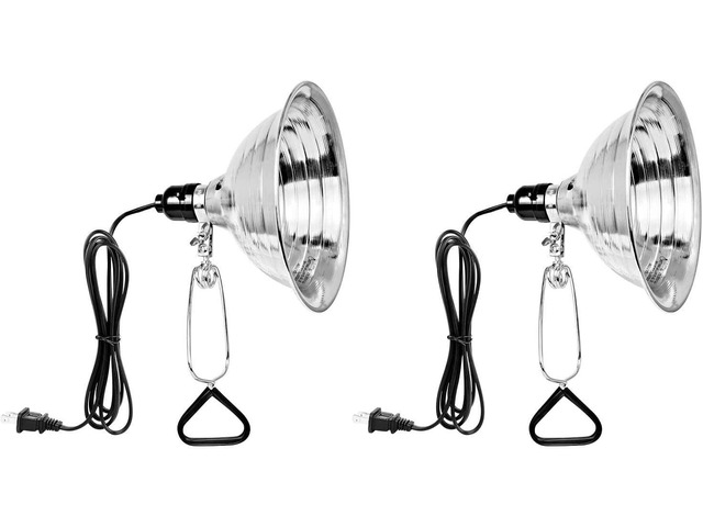 Simple Deluxe Clamp Light with 8.5 Inch Adjustable Aluminum Reflector, Suit for E26 Socket Max 150 Watt Lamp (No Bulb Included), 6 Feet 18/2 SPT-2...