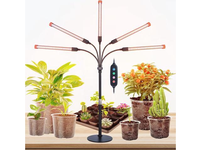 FECiDA 2026 5Head Table Top Grow Lights for Seed Starting, Indoor Plants, Bonsai, 45 Watt Power Draw, NO Need Adapter, 4/8/12/16/20H Timer, 16'-24'...
